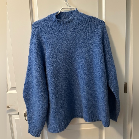 Carlen Mock Neck Sweater in campanula blue - Picture 2 of 5